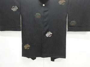 大正ロマン　陶片に花模様織り出し漆一つ紋羽織